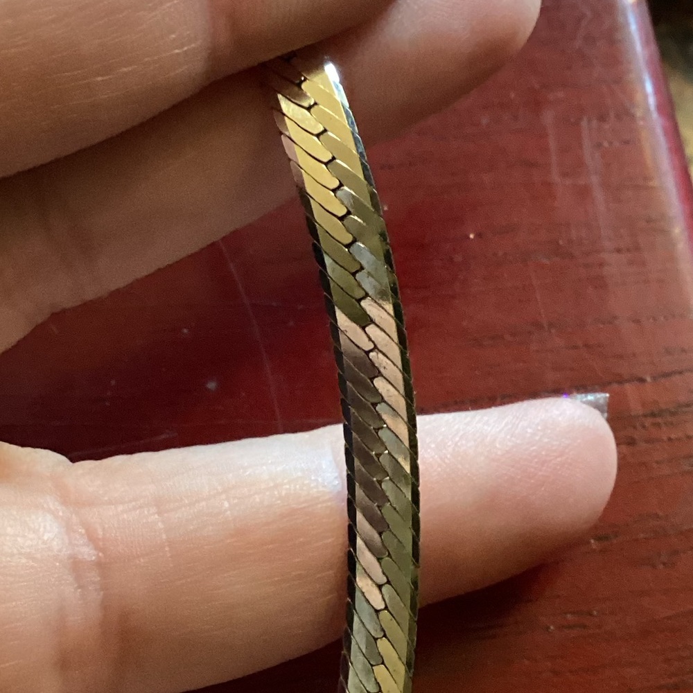 Sterling Silver Herringbone Wide Bracelet